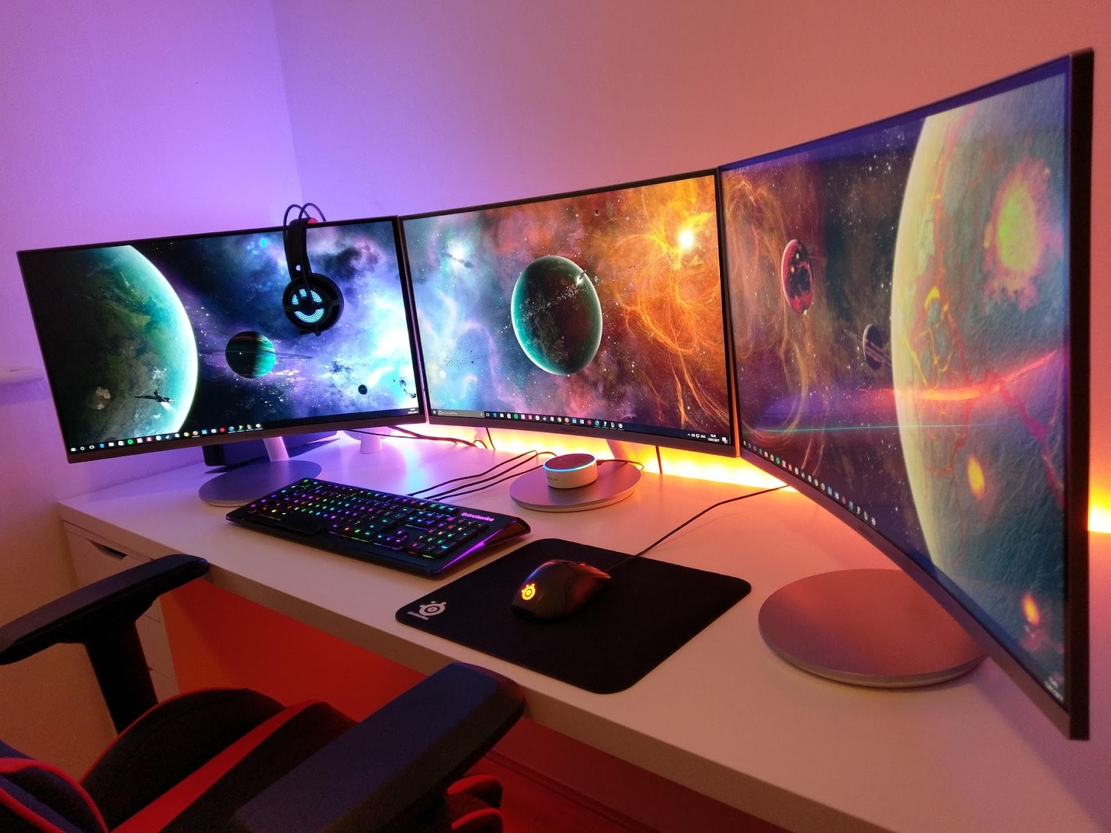 How to setup three monitors